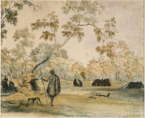 John-Cotton,-Aboriginal-camp-on-the-banks-of-the-Yarra,-c1845-urban-flavours